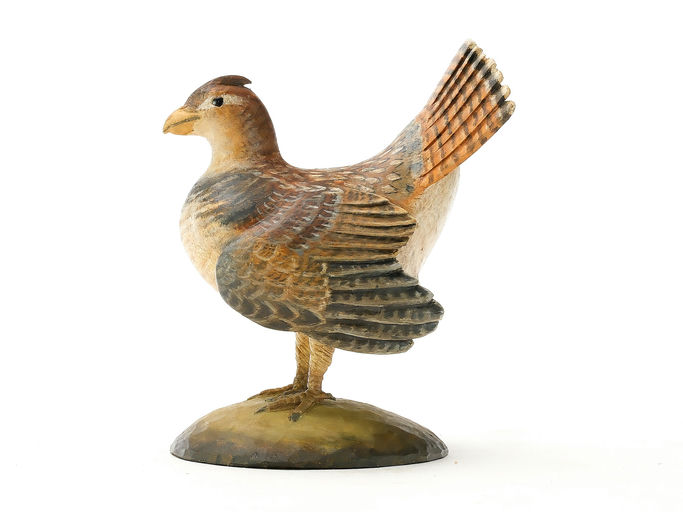 Frank Finney – Miniature ruffed grouse with outstretched wings and fanned – 2025