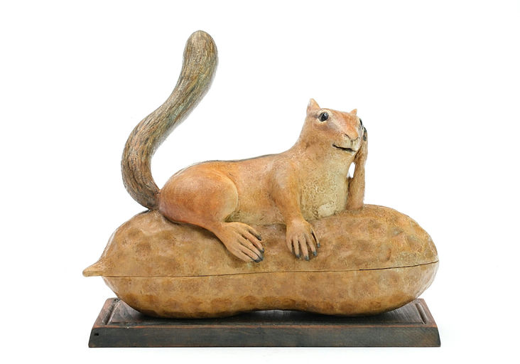 Frank Finney – Whimsical Chipmunk Resting On A Large Peanut – 2025
