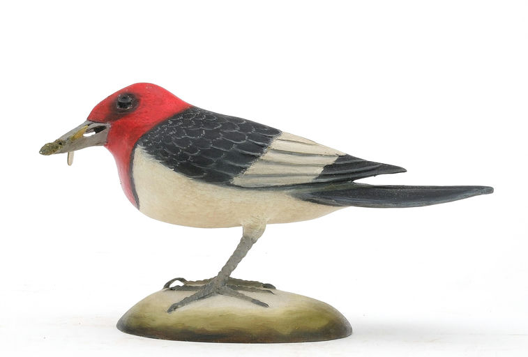 Frank Finney – Carving of a red-headed woodpecker with – 2024