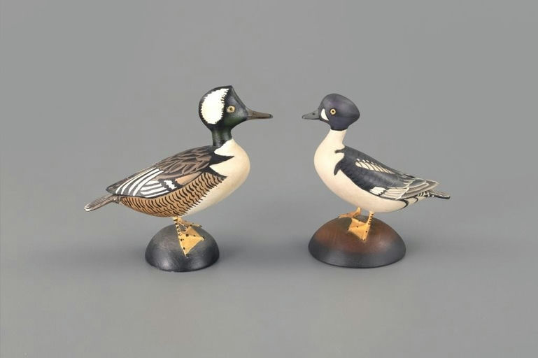 James Lapham – Two Miniature Waterfowl Carvings – 2025