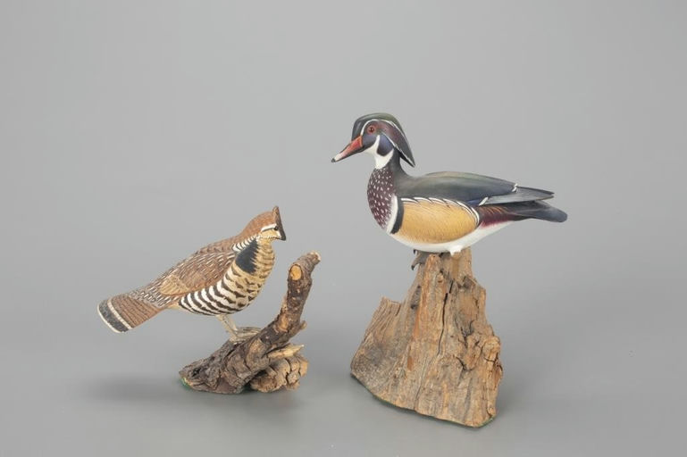 William Schultz – Miniature Wood Duck and Grouse – 2022
