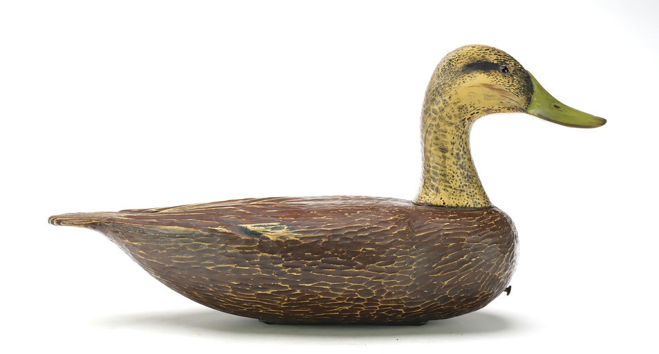 Frank Finney – Early black duck by the maker with chip carved finish – 2025