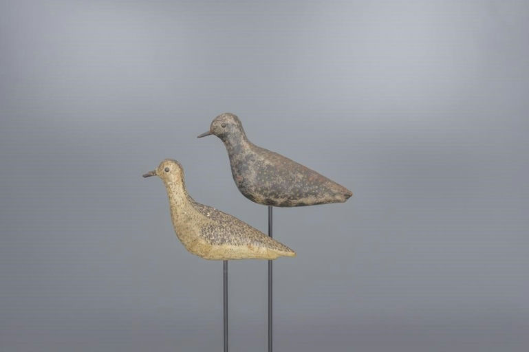 Paine Family – Two Papier Mache Shorebird Decoys – 2017
