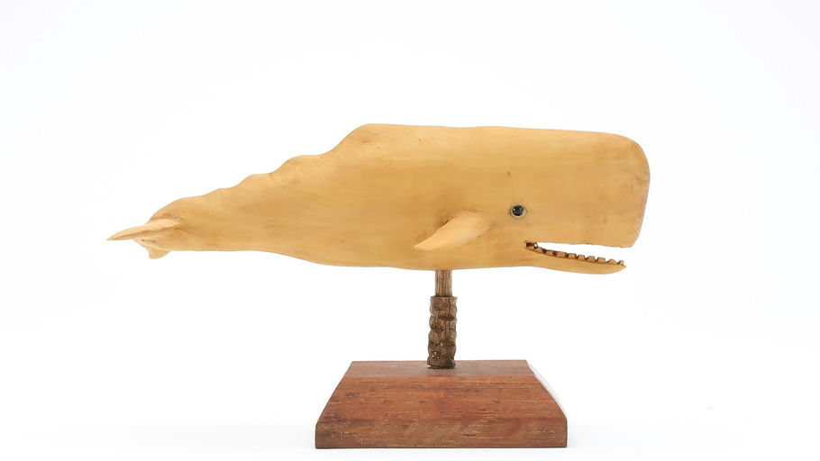 Frank Finney – Miniature Hardwood Whale With Open Mouth and Flippers – 2025