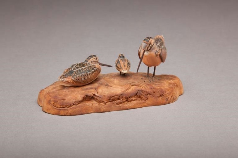 Allen J. King – Miniature Woodcock Pair with Chicks – 2011
