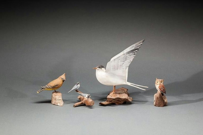 Peter Peltz – Four Bird Carvings – 2015