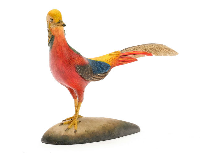Frank Finney – Miniature Golden Pheasant With Relief Wing Carving – 2025
