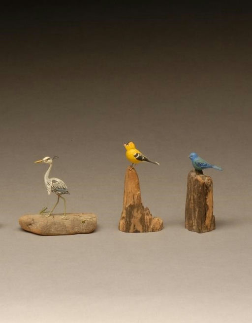 Helen Lay Strong – Great Blue Heron, Goldfinch and Indigo Bunting – 2008