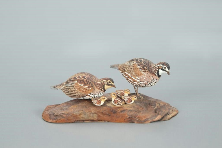 Allen J. King – Miniature Quail Pair with Chicks – 2022
