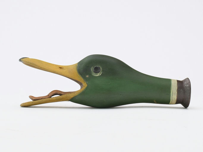 Frank Finney – Calling mallard duck call with open bill and carved tongue – 2024