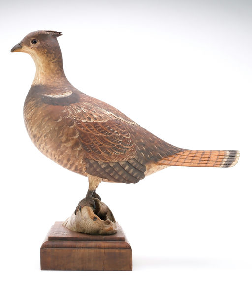 Frank Finney – Full Size Grouse With Dropped Wing Carving – 2025