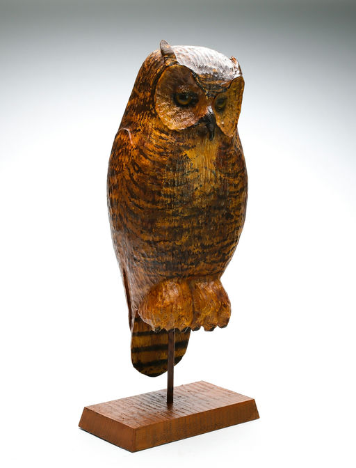 Frank Finney – Large Hollow Carved Owl – 2025