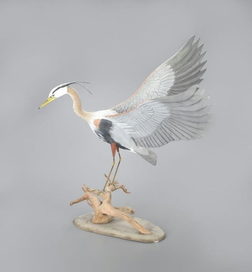 Wendell Gilley – Great Blue Heron with Raised Wings – 2023