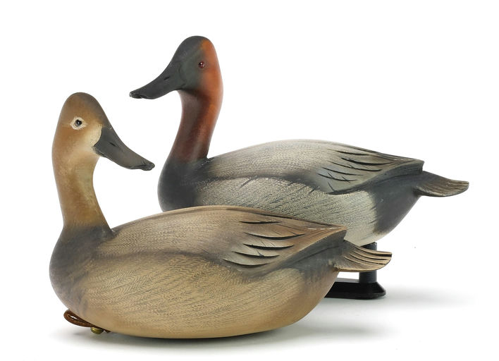 Sean Sutton – Miniature Pair of Canvasbacks, Both – 2024