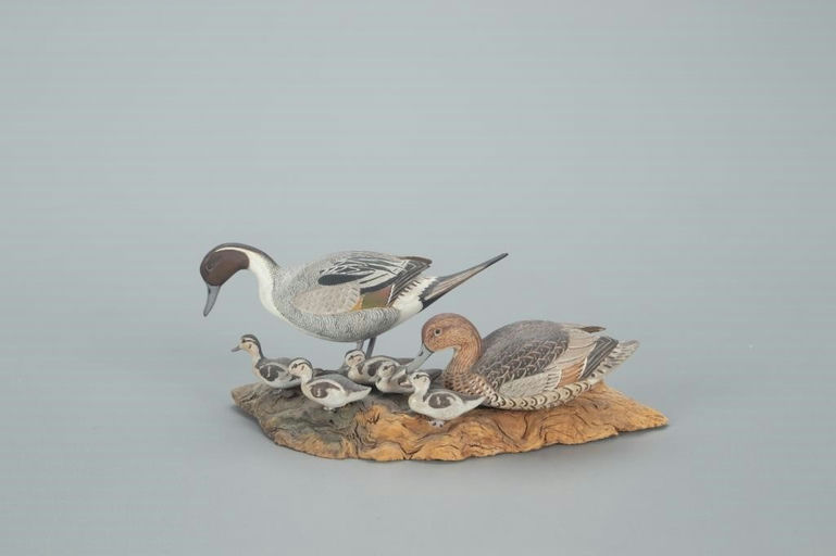 Allen J. King – Miniature Pintail Pair with Ducklings – 2022