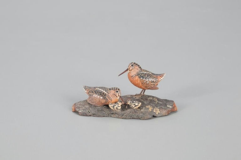 Allen J. King – Miniature Woodcock Pair with Chicks – 2021