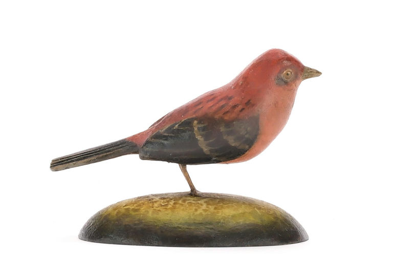 Frank Finney – Miniature purple finch stands 3" tall – 2024