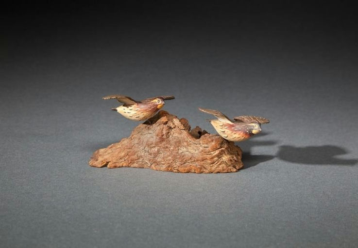 Russ Burr – Miniature Flying Bobwhite Quail Pair – 2015