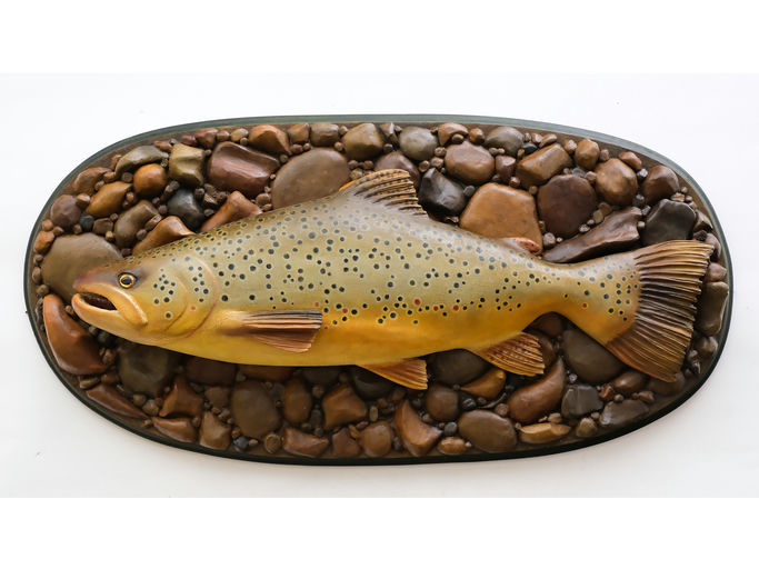 Frank Finney – Trout Plaque With Relief Gill Carving and Open Mouth – 2025