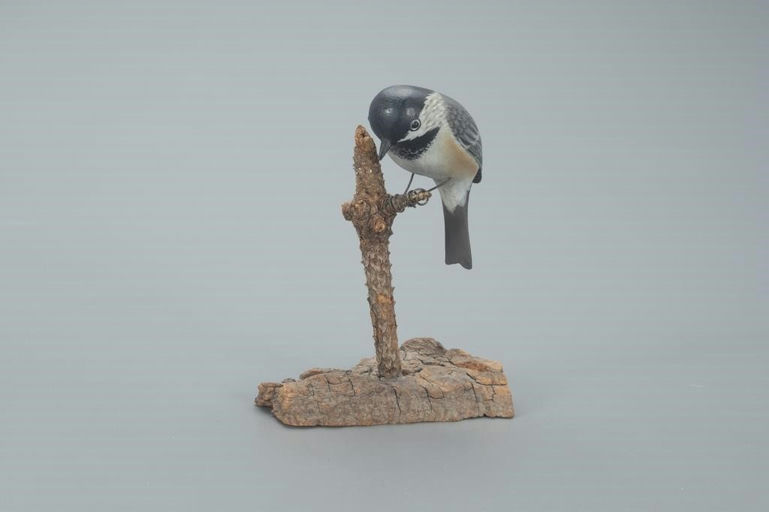 Elmer Crowell – Outstanding Life-Size Black-Capped Chickadee – 2022