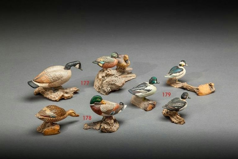 James Joseph Ahearn – Miniature Canada Goose and Blue-winged Teal Pair – 2014