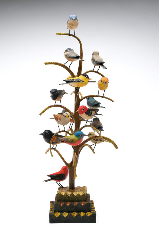 Frank Finney – Bird Tree With 15 North American Bird Species – 2025