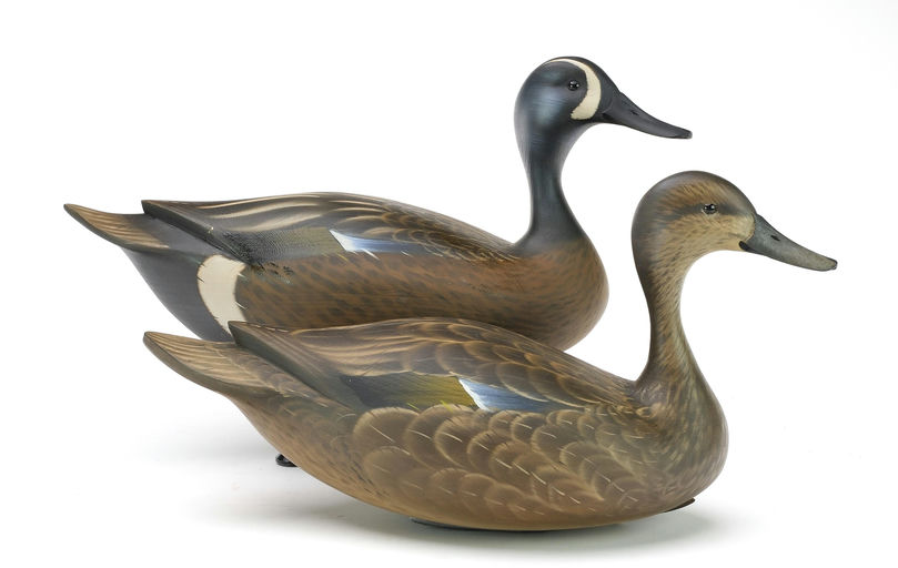 Sean Sutton – Hollow Carved Pair of Blue Wing Teal, Both – 2024