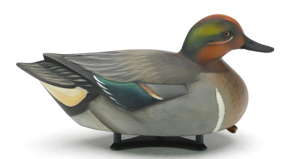 Sean Sutton – Green Wing Teal, Raised Crossed Wing Tip Carving – 2024