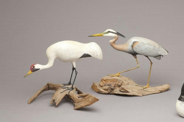 Harry A. Ross – Great Blue Heron and Whooping Crane – 2011